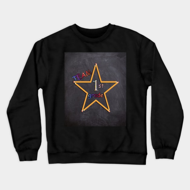 First Grade Teacher & Student, 1st Grade Team School Design Crewneck Sweatshirt by tamdevo1